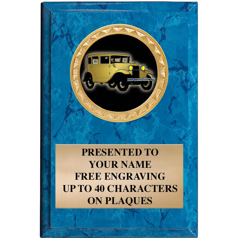 4" X 6" BLUE MBL INSERT PLQ