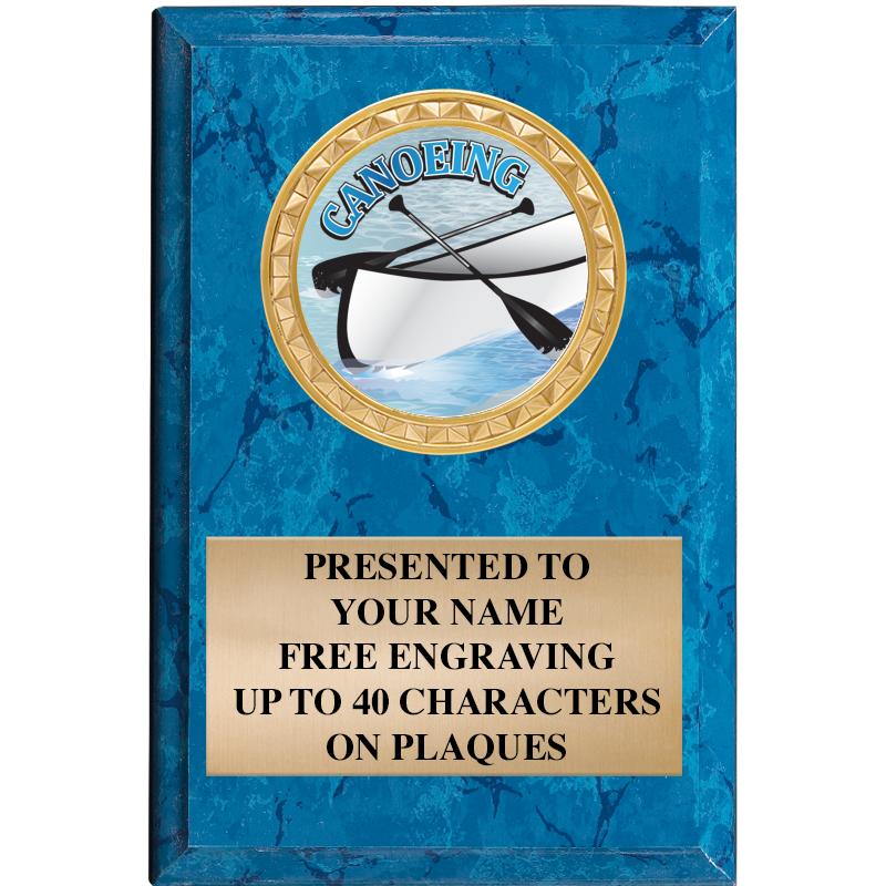 4" X 6" BLUE MBL INSERT PLQ