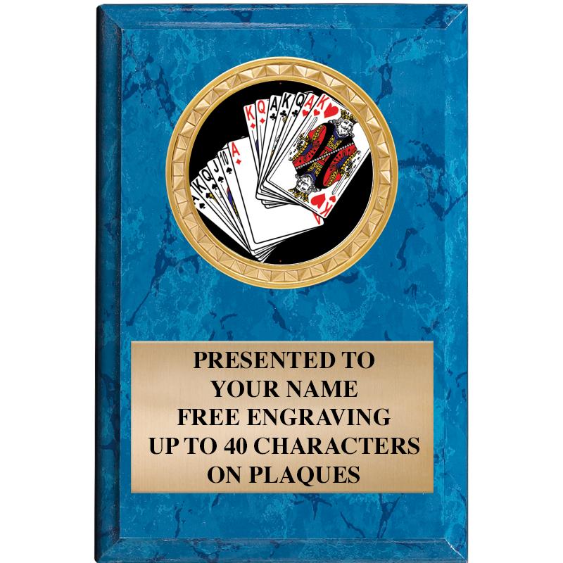 4" X 6" BLUE MBL INSERT PLQ