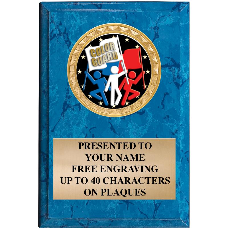 4" X 6" BLUE MBL INSERT PLQ