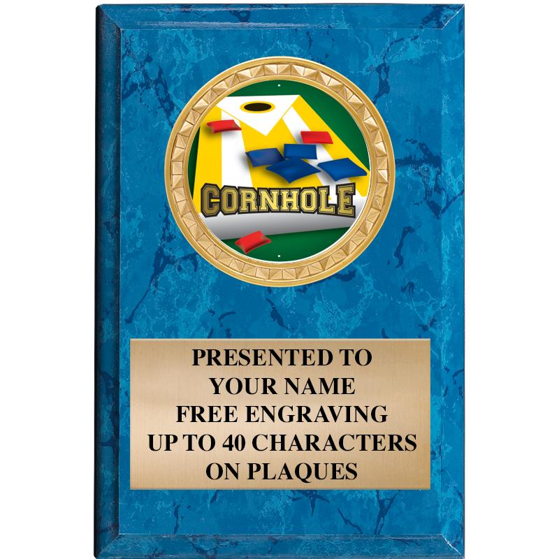 4" X 6" BLUE MBL INSERT PLQ