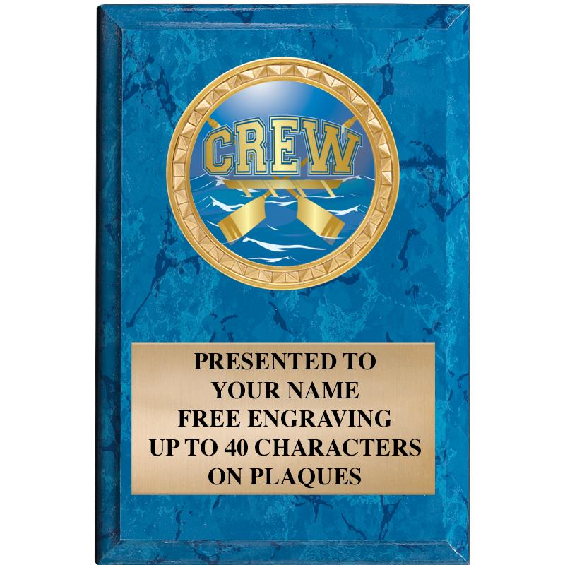 4" X 6" BLUE MBL INSERT PLQ