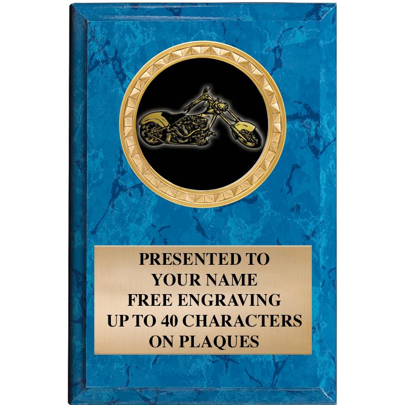 4" X 6" BLUE MBL INSERT PLQ