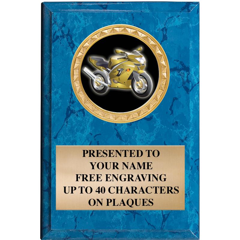 4" X 6" BLUE MBL INSERT PLQ