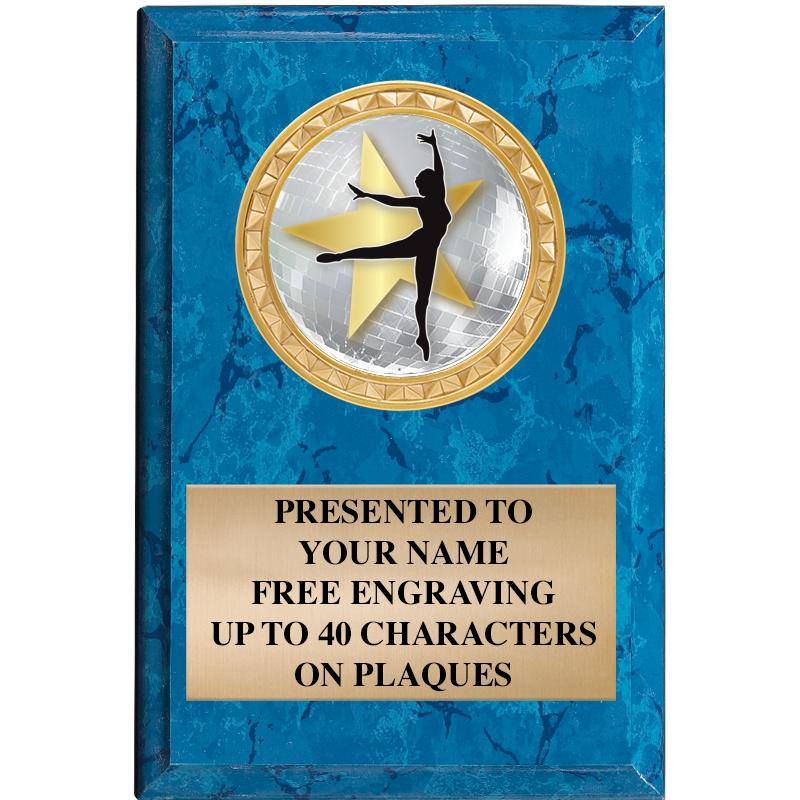 4" X 6" BLUE MBL INSERT PLQ