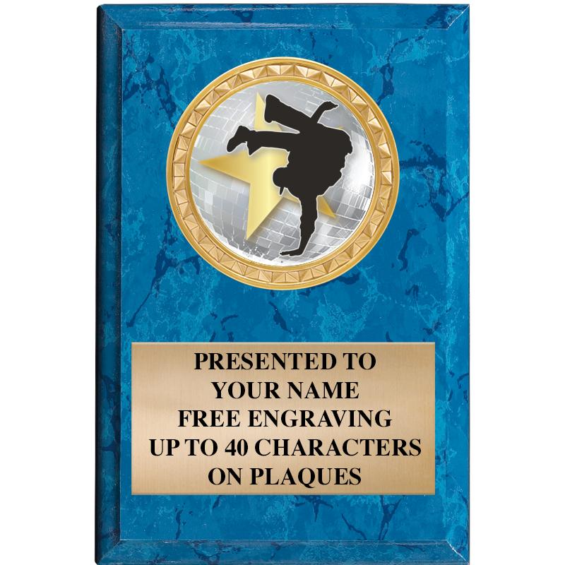 4" X 6" BLUE MBL INSERT PLQ