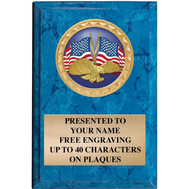 4" X 6" BLUE MBL INSERT PLQ