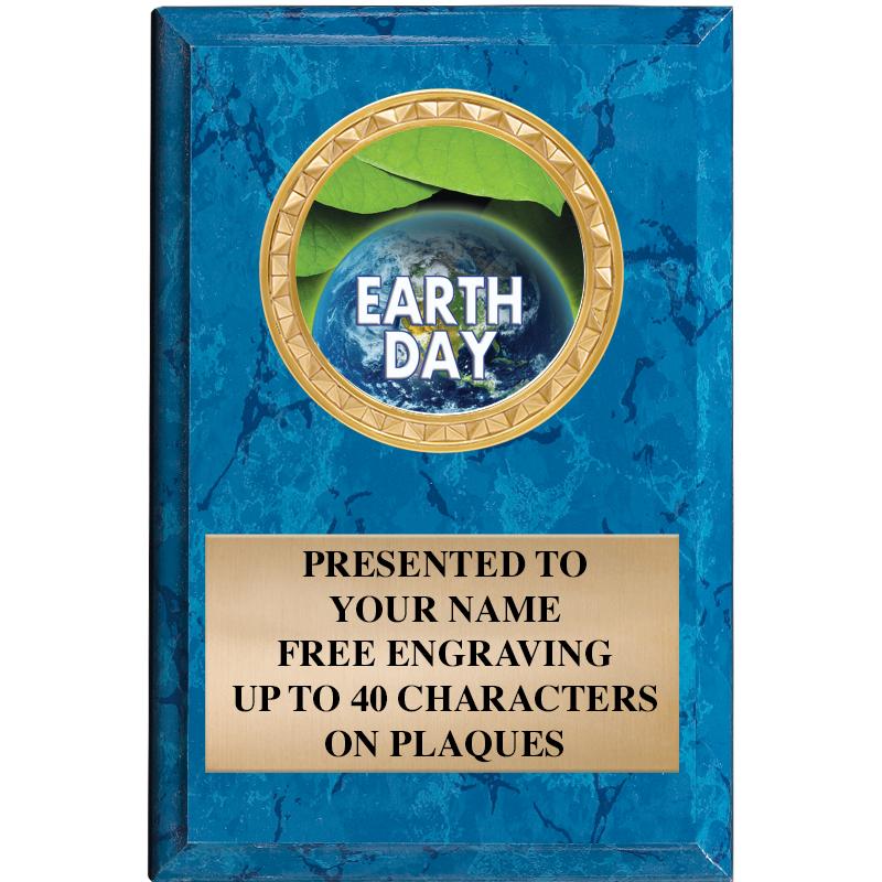 4" X 6" BLUE MBL INSERT PLQ