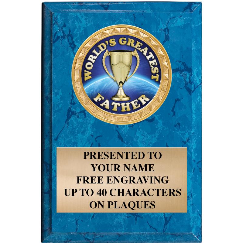 4" X 6" BLUE MBL INSERT PLQ