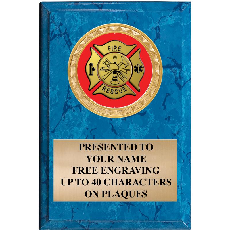 4" X 6" BLUE MBL INSERT PLQ