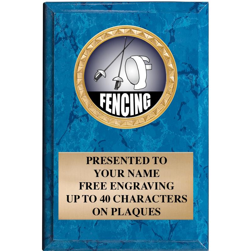 4" X 6" BLUE MBL INSERT PLQ