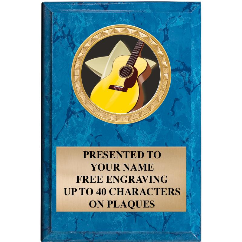 4" X 6" BLUE MBL INSERT PLQ