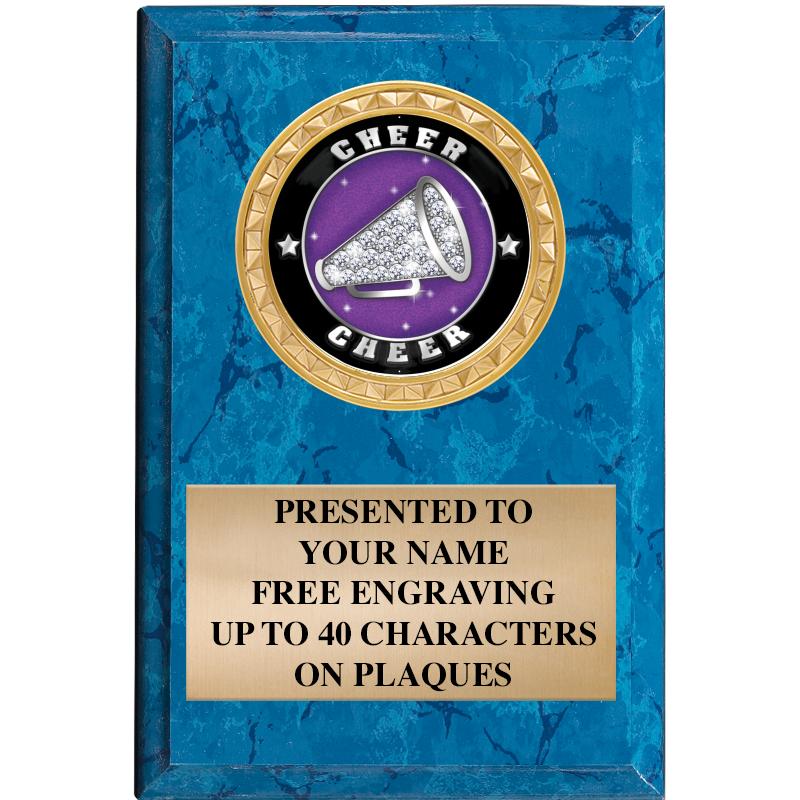 4" X 6" BLUE MBL INSERT PLQ