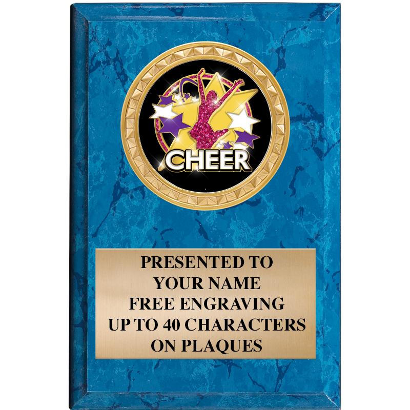 4" X 6" BLUE MBL INSERT PLQ