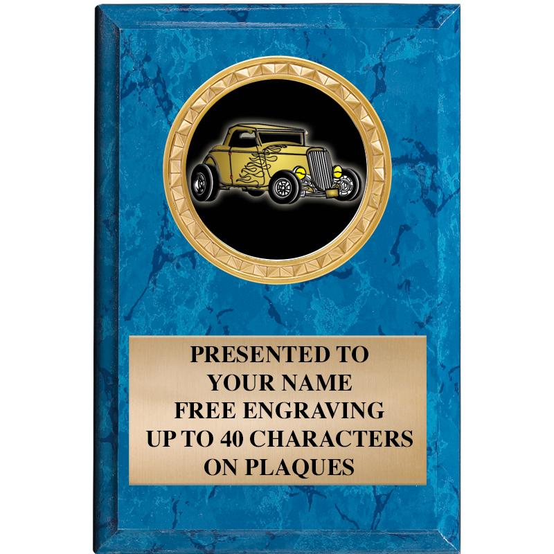 4" X 6" BLUE MBL INSERT PLQ