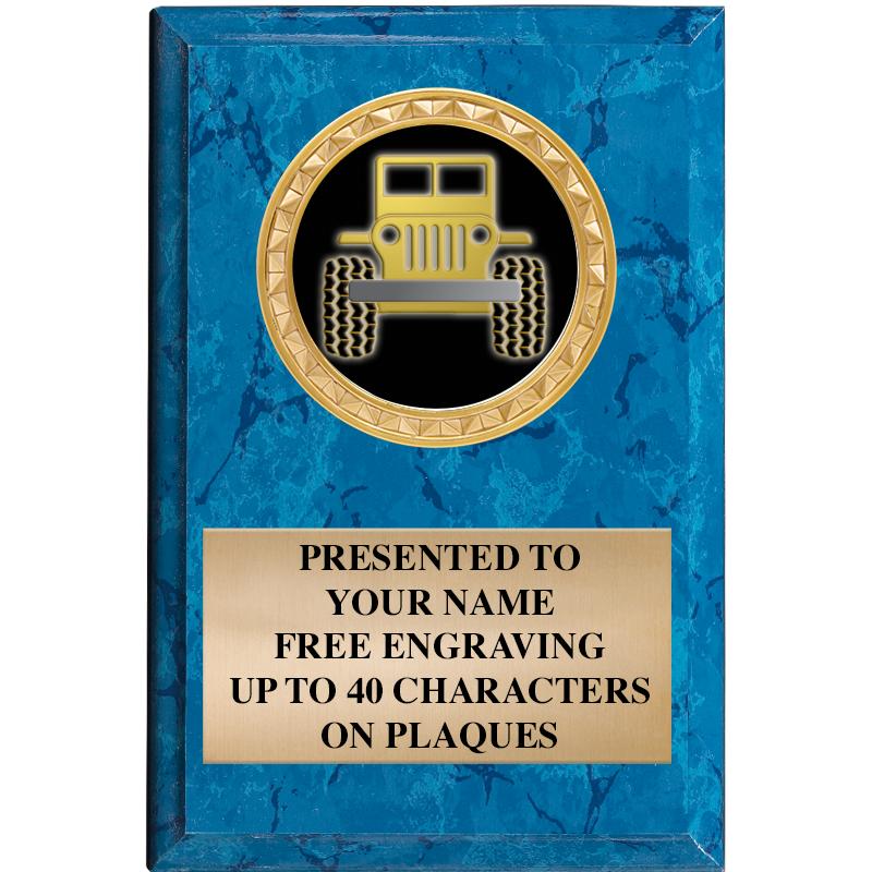 4" X 6" BLUE MBL INSERT PLQ