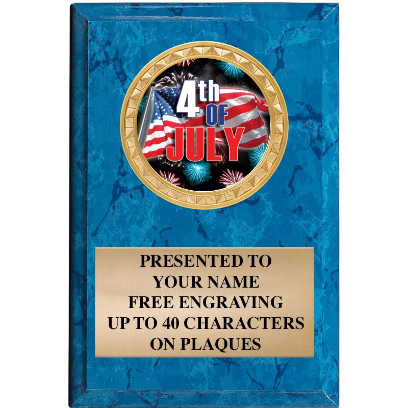 4" X 6" BLUE MBL INSERT PLQ