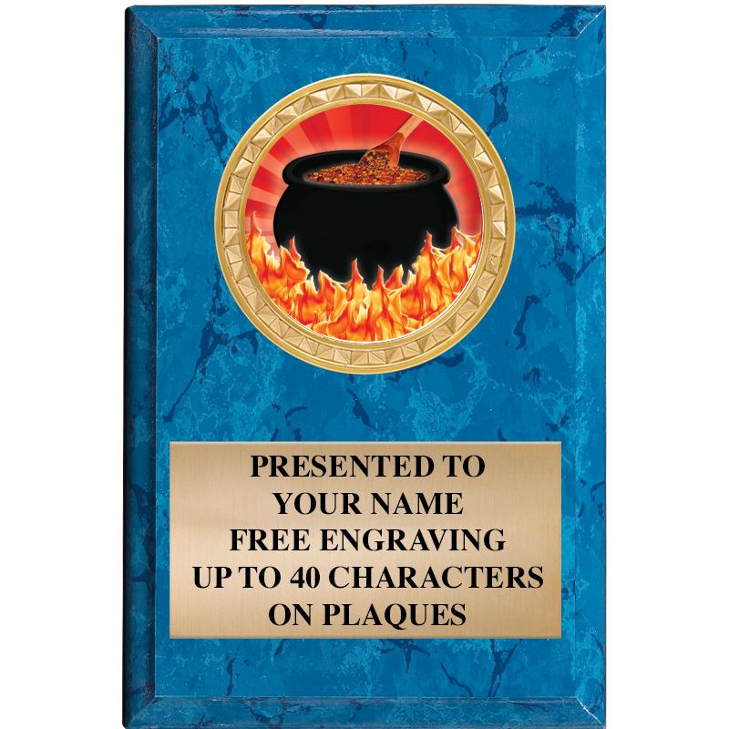 4" X 6" BLUE MBL INSERT PLQ