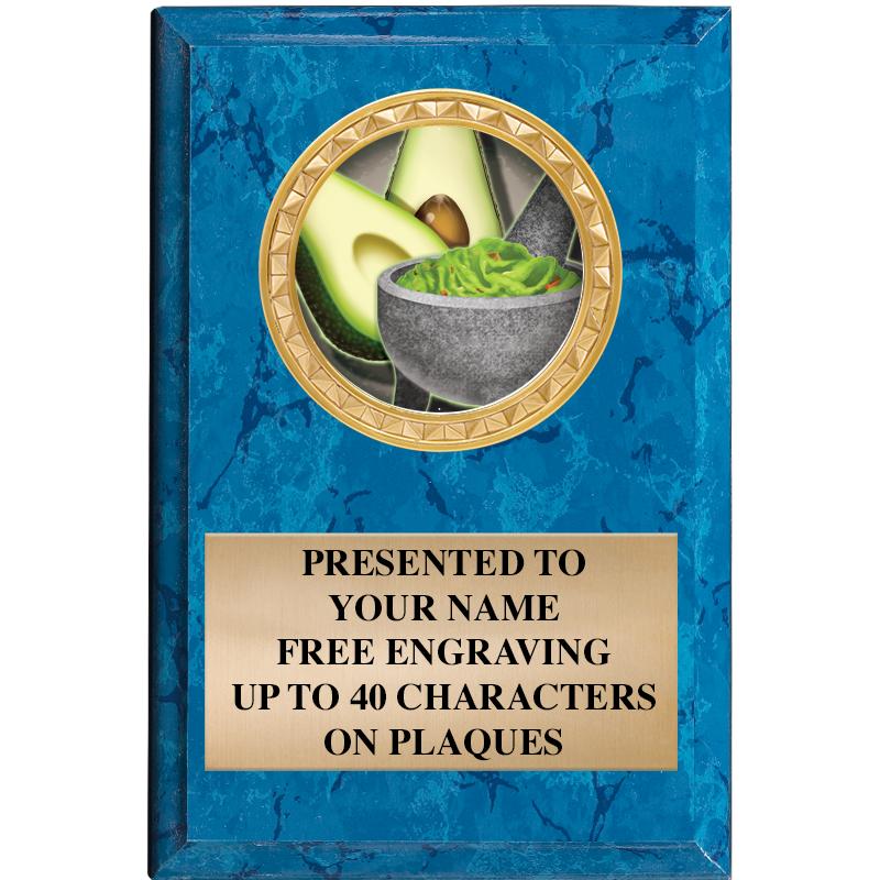 4" X 6" BLUE MBL INSERT PLQ