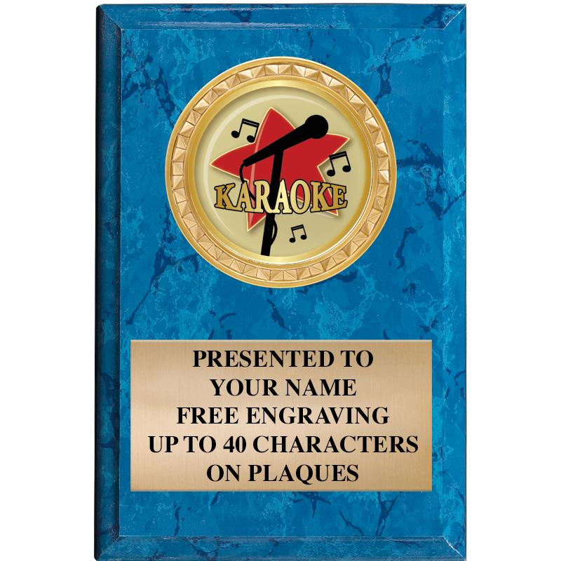 4" X 6" BLUE MBL INSERT PLQ