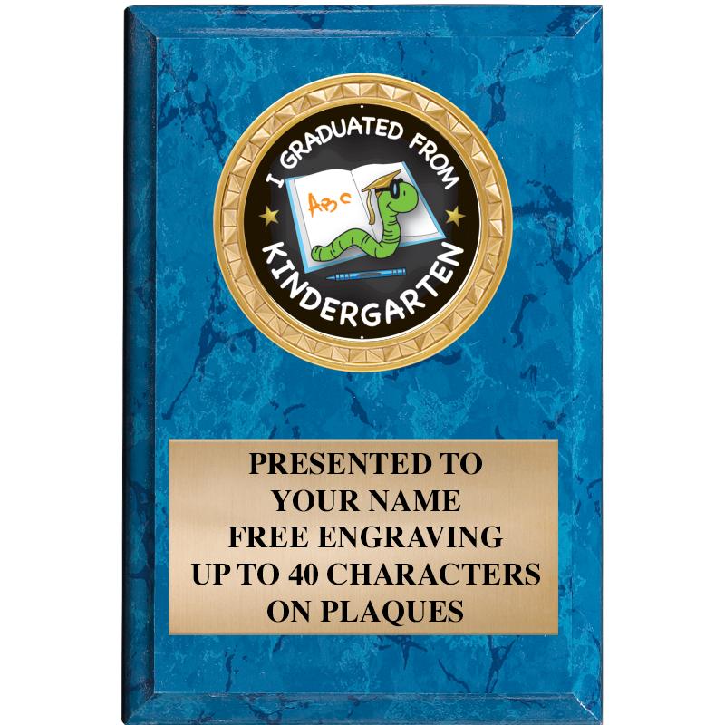 4" X 6" BLUE MBL INSERT PLQ