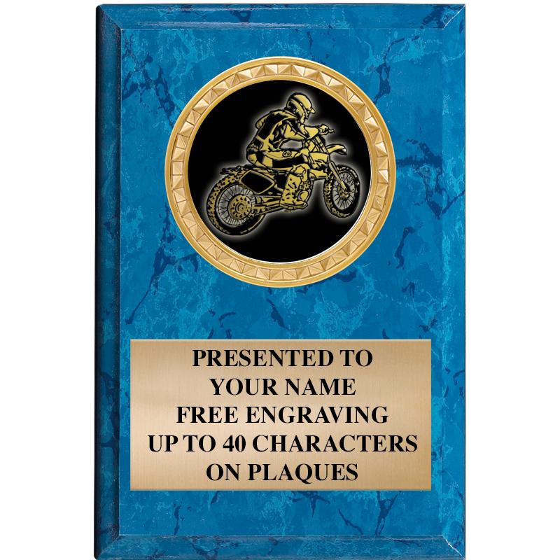 4" X 6" BLUE MBL INSERT PLQ