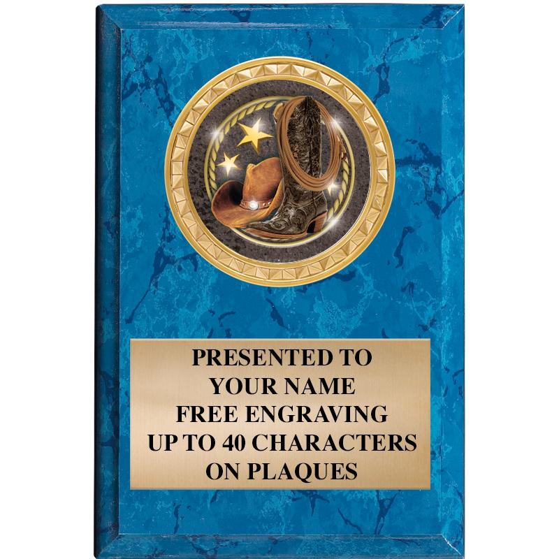 4" X 6" BLUE MBL INSERT PLQ