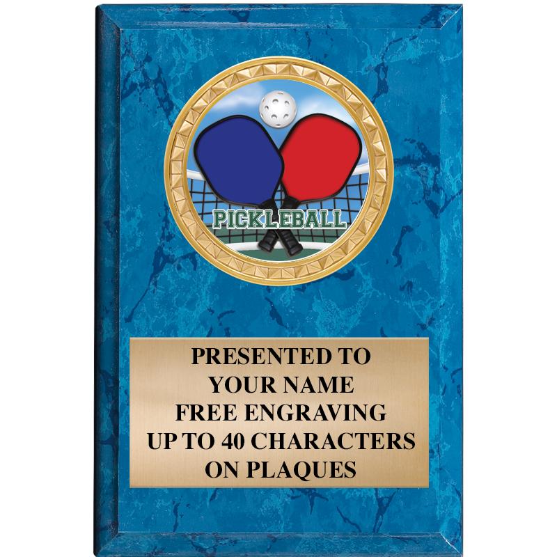 4" X 6" BLUE MBL INSERT PLQ