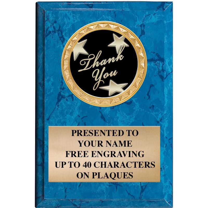 4" X 6" BLUE MBL INSERT PLQ