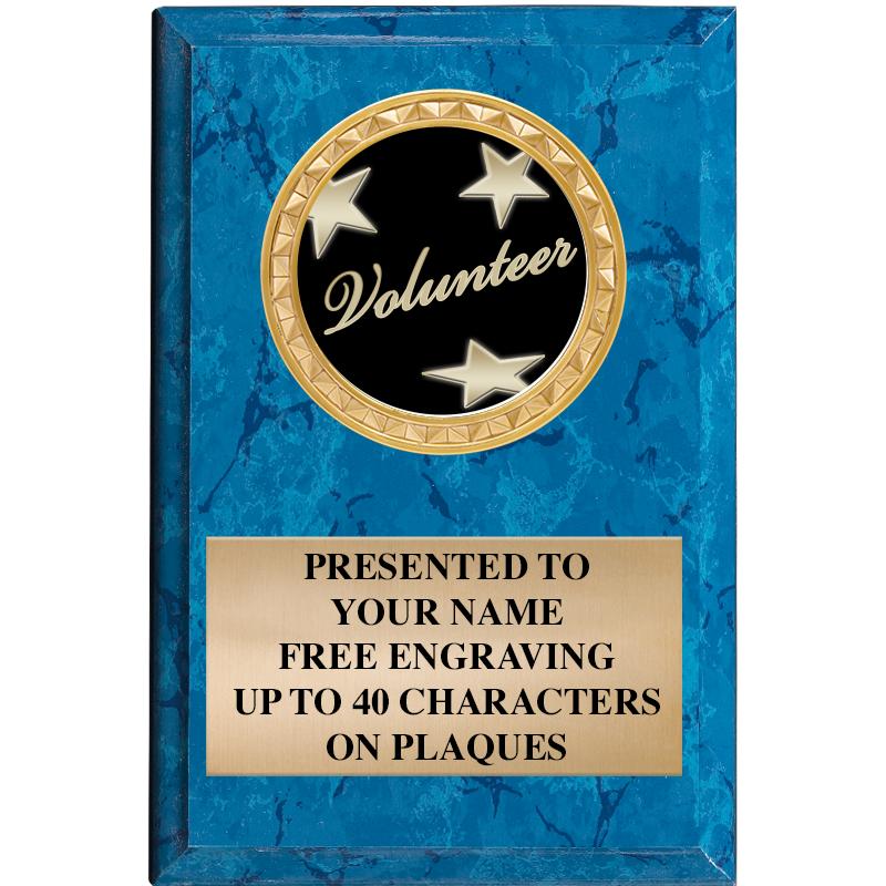 4" X 6" BLUE MBL INSERT PLQ