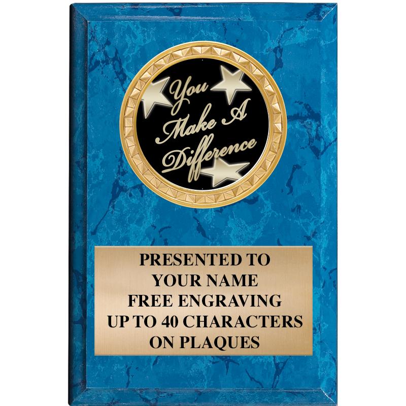 4" X 6" BLUE MBL INSERT PLQ