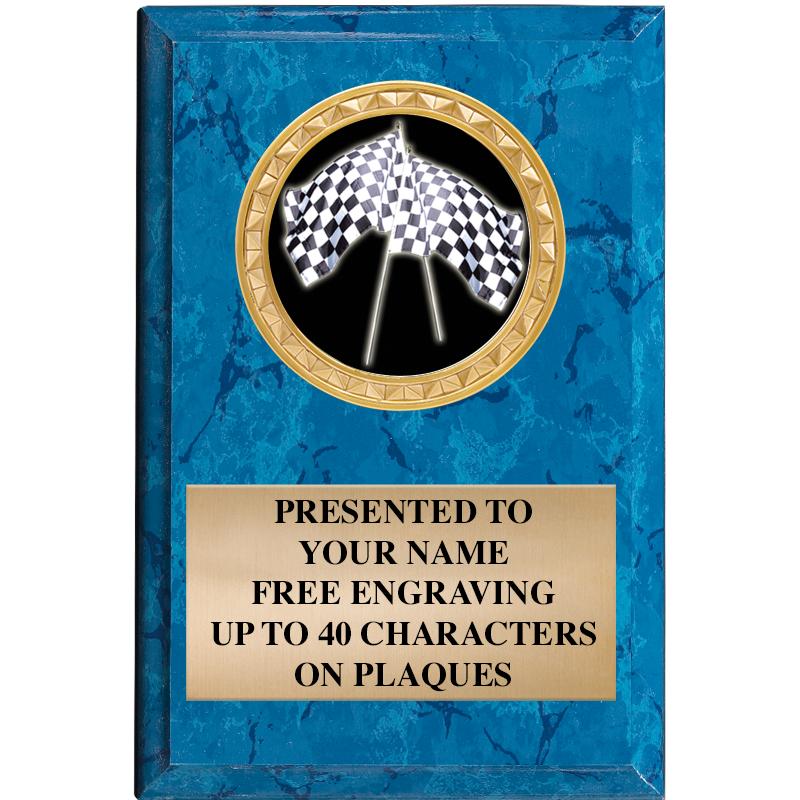 4" X 6" BLUE MBL INSERT PLQ