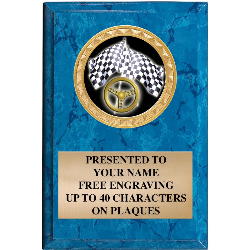 4" X 6" BLUE MBL INSERT PLQ