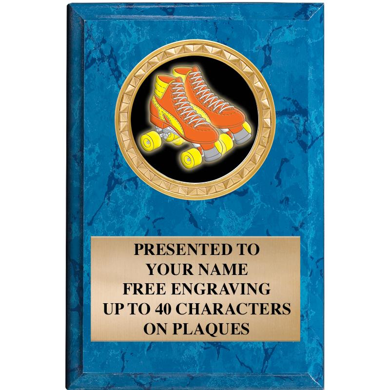 4" X 6" BLUE MBL INSERT PLQ