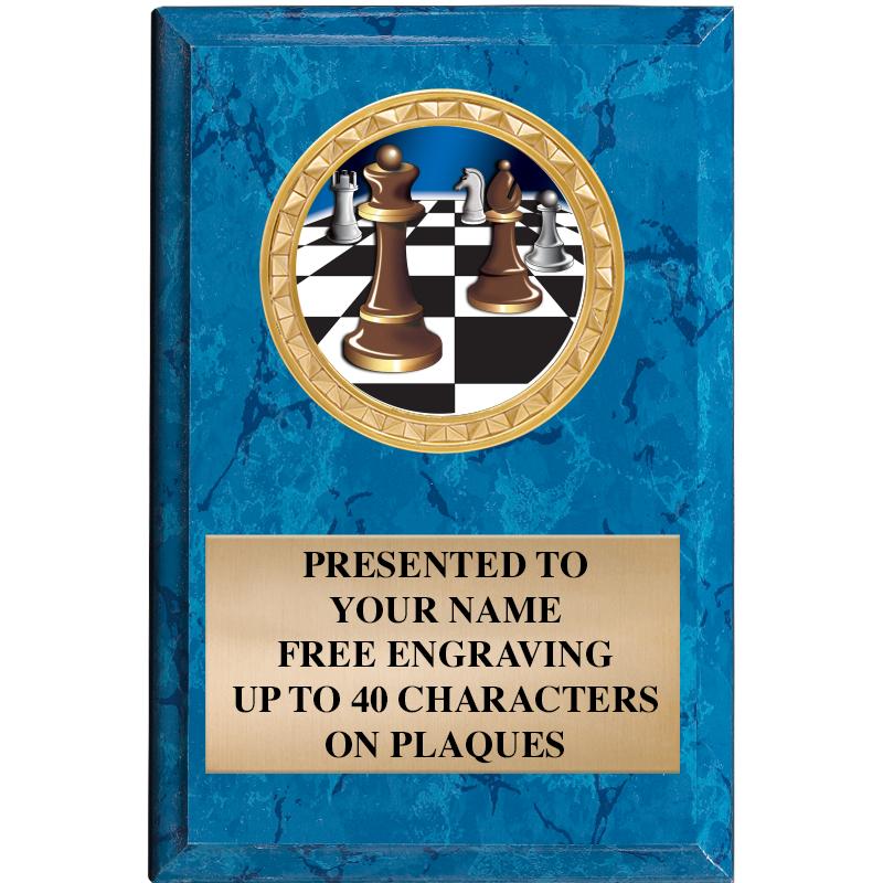 4" X 6" BLUE MBL INSERT PLQ