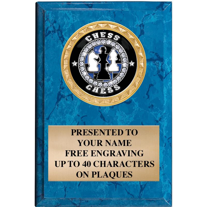 4" X 6" BLUE MBL INSERT PLQ