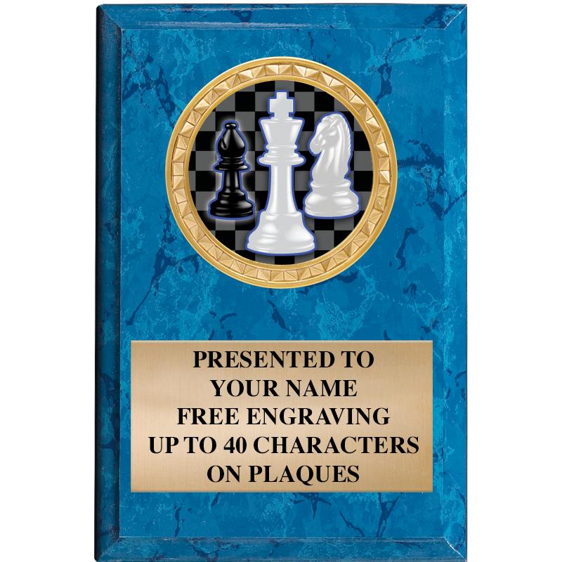 4" X 6" BLUE MBL INSERT PLQ