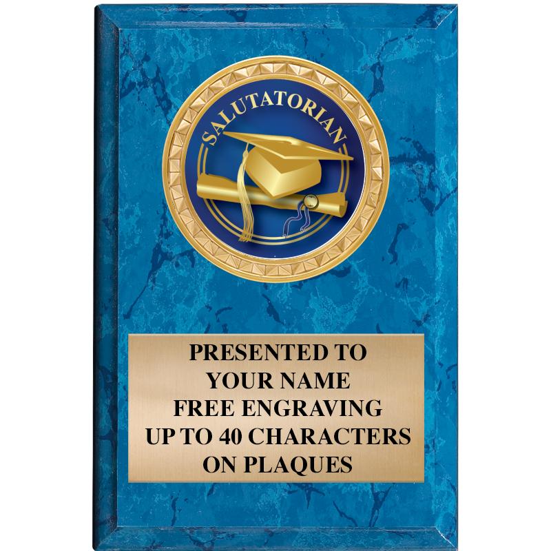 4" X 6" BLUE MBL INSERT PLQ