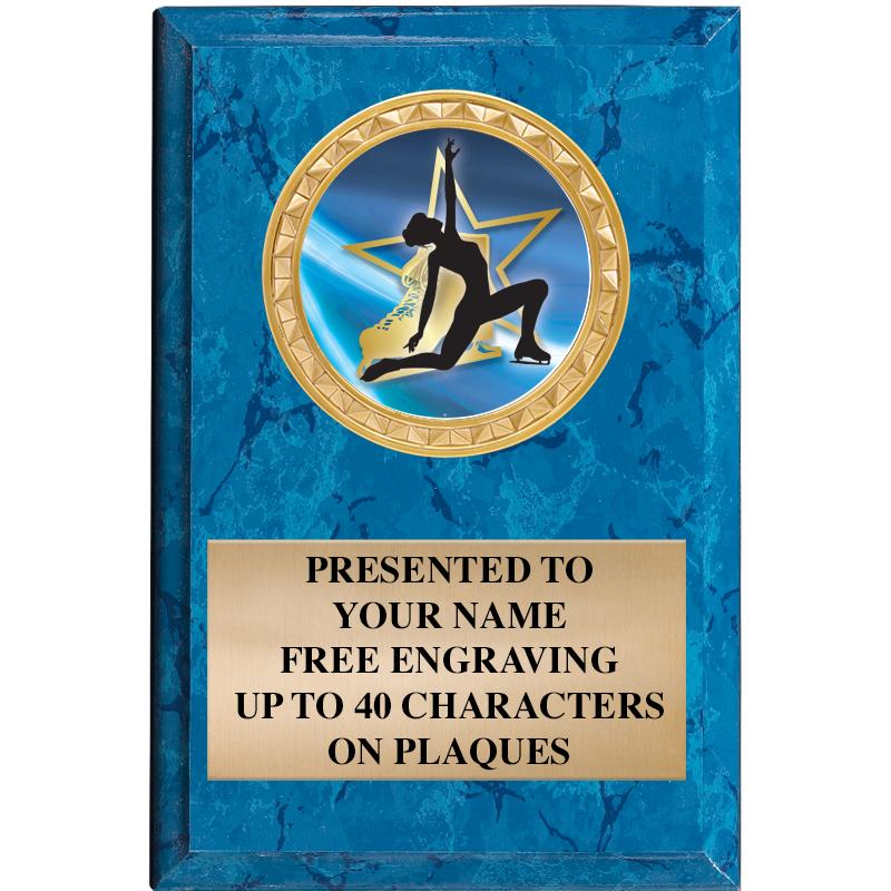 4" X 6" BLUE MBL INSERT PLQ