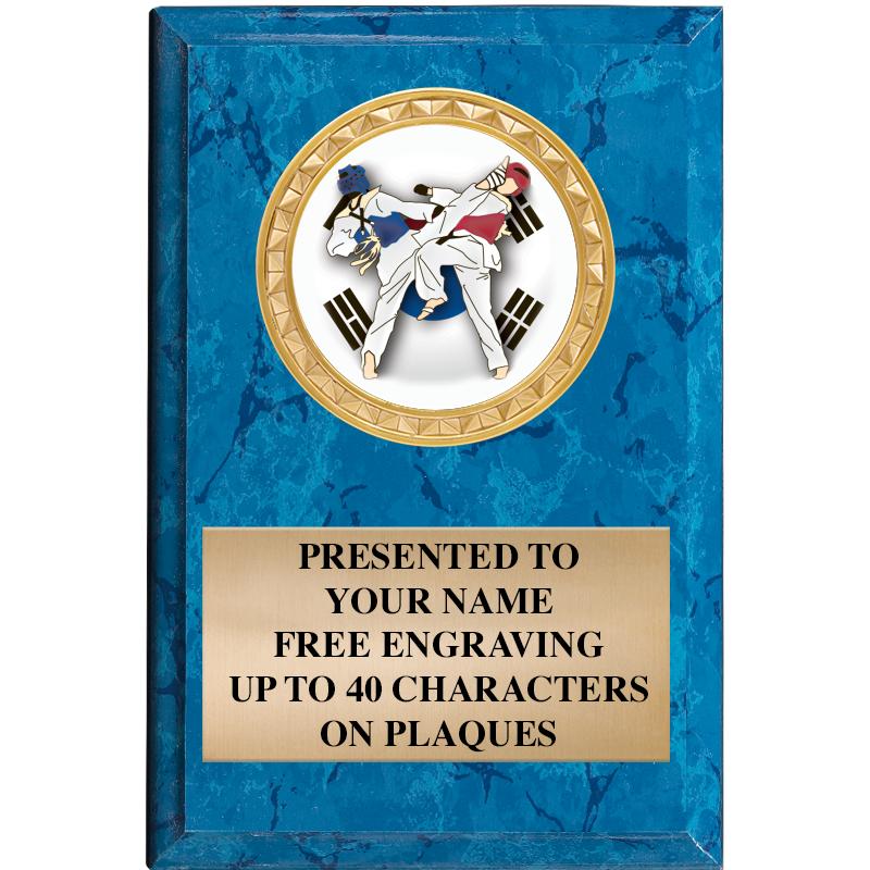 4" X 6" BLUE MBL INSERT PLQ