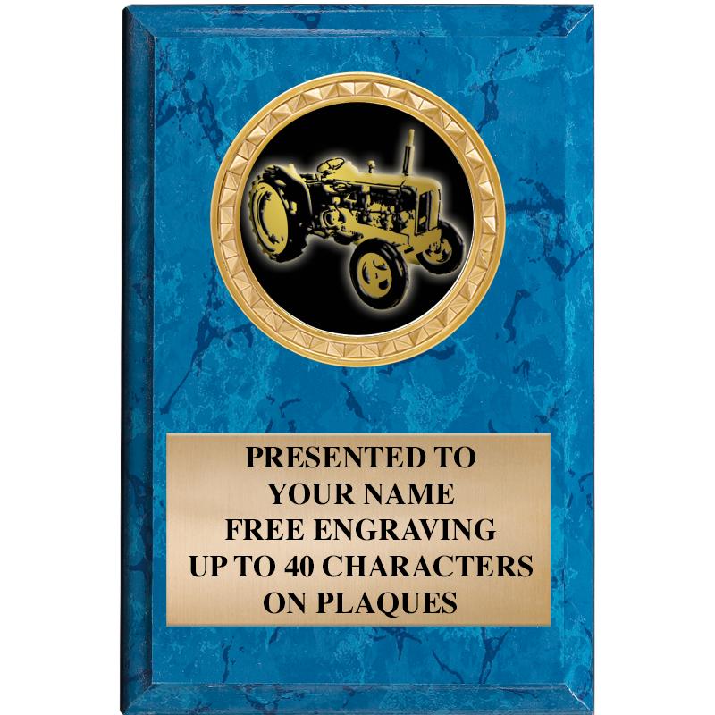 4" X 6" BLUE MBL INSERT PLQ