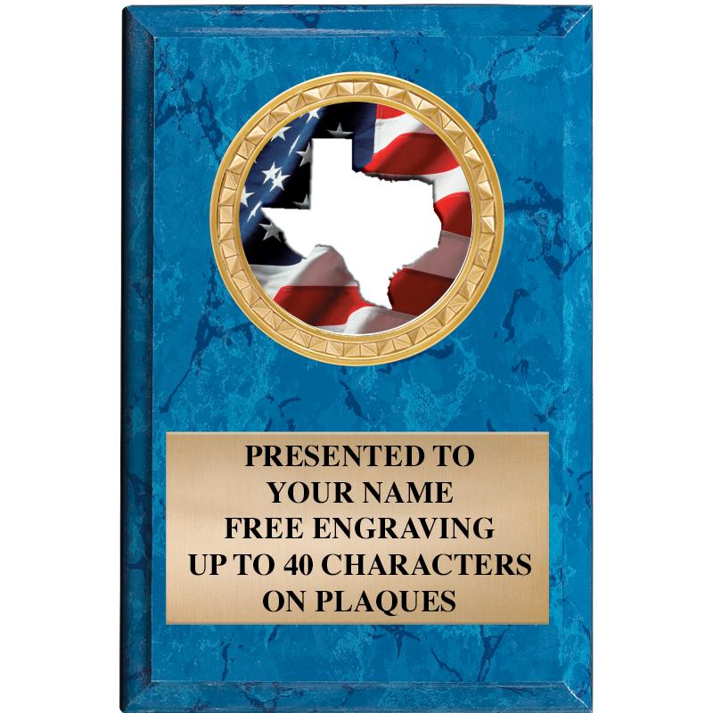 4" X 6" BLUE MBL INSERT PLQ