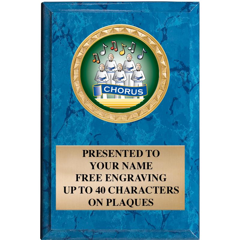 4" X 6" BLUE MBL INSERT PLQ