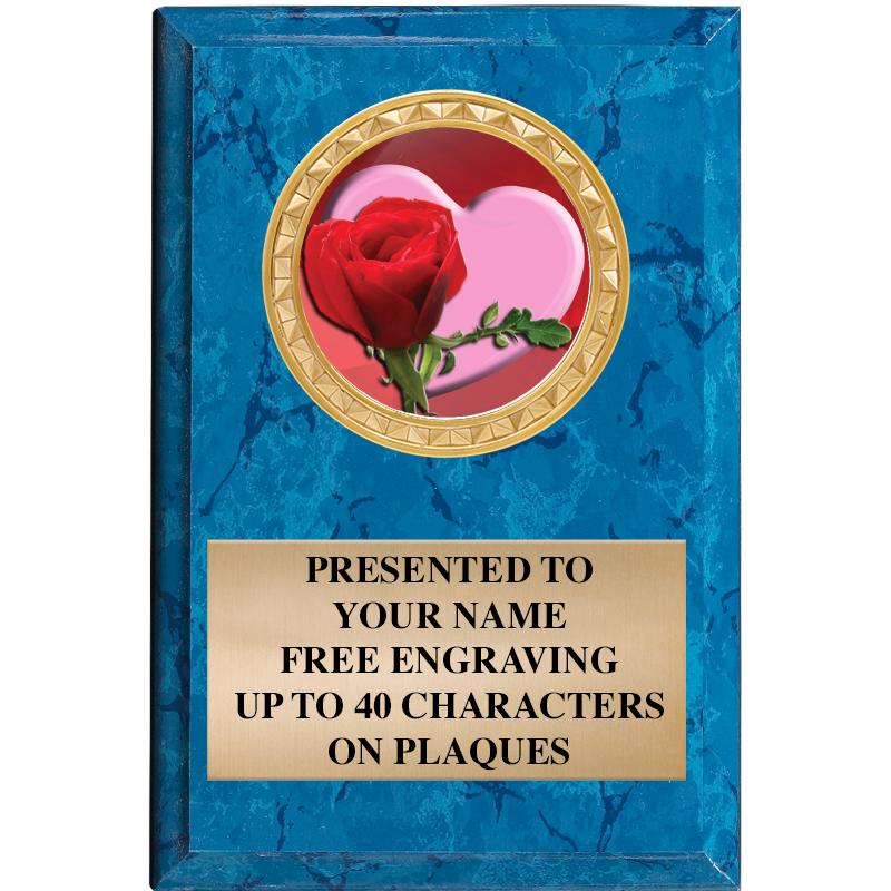 4" X 6" BLUE MBL INSERT PLQ