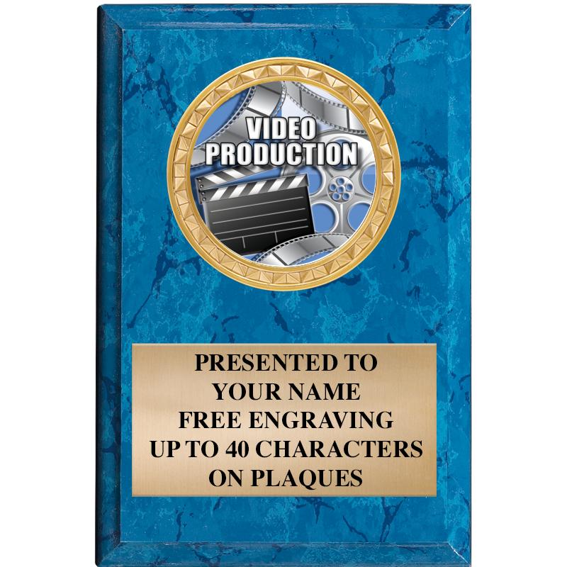 4" X 6" BLUE MBL INSERT PLQ