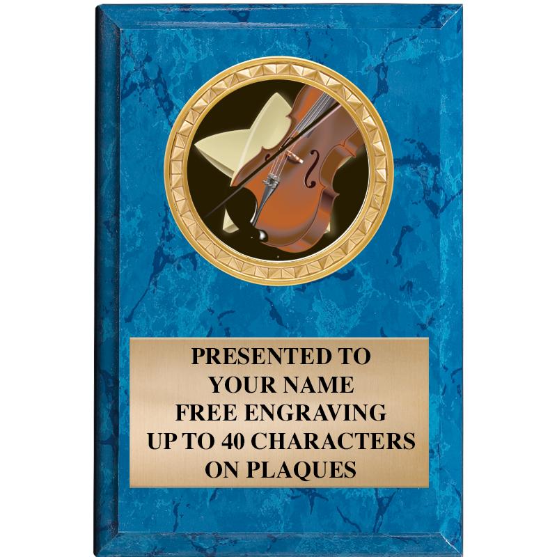 4" X 6" BLUE MBL INSERT PLQ