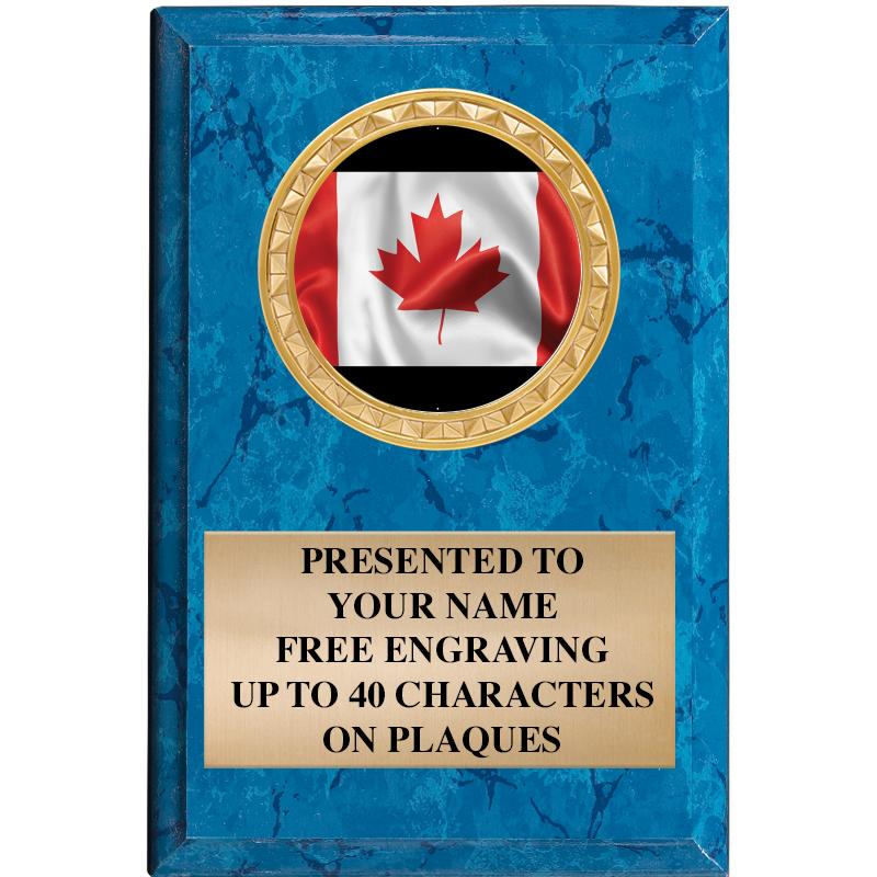 4" X 6" BLUE MBL INSERT PLQ