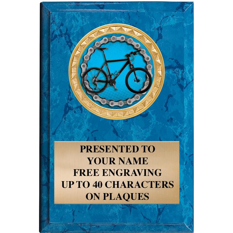 4" X 6" BLUE MBL INSERT PLQ