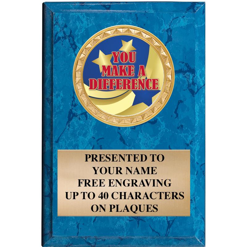 4" X 6" BLUE MBL INSERT PLQ