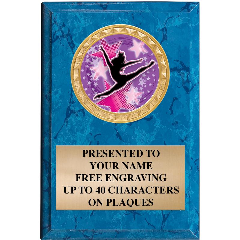 4" X 6" BLUE MBL INSERT PLQ